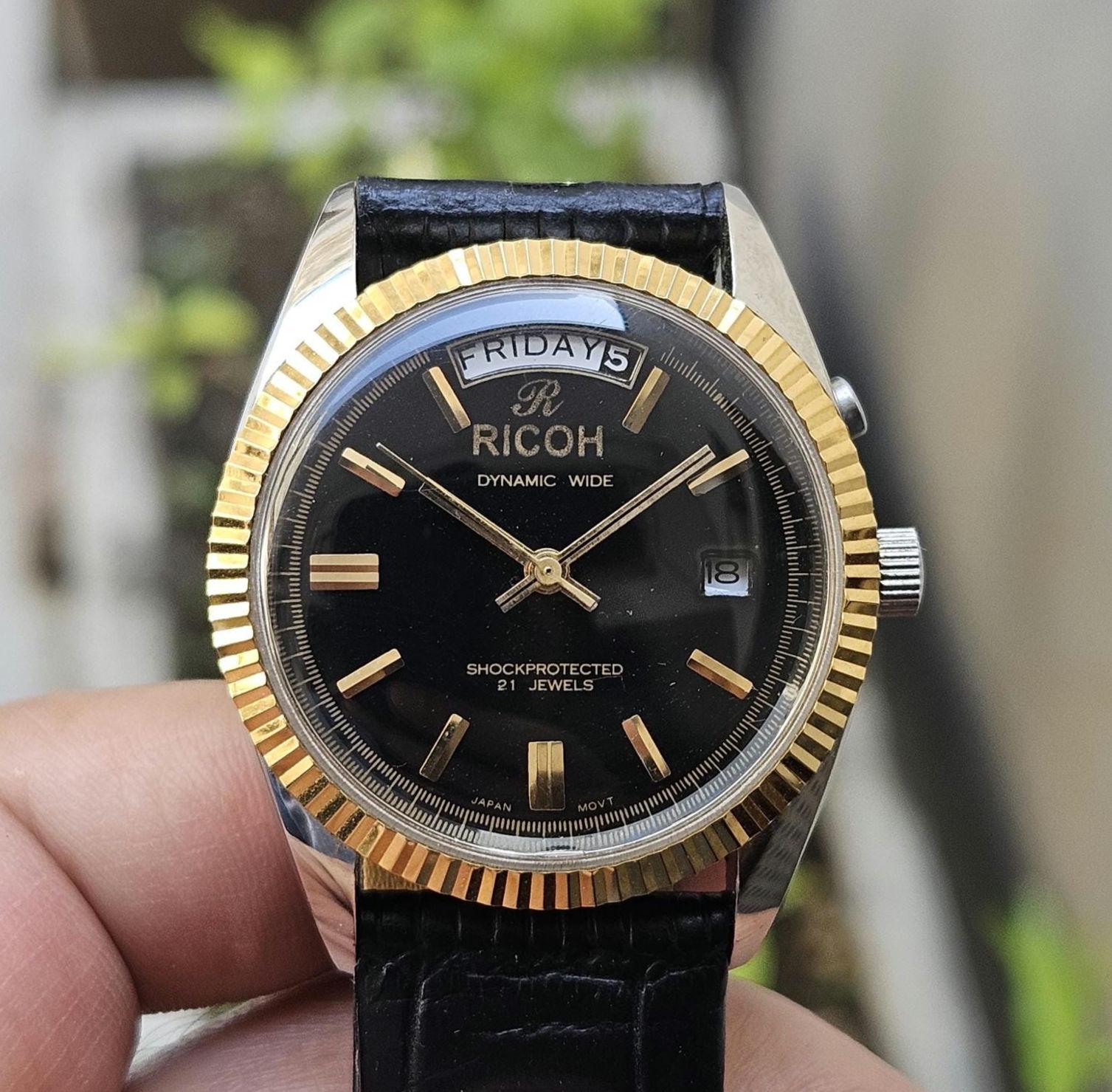 Vintage Ricoh Automatic Wrist Watch: Dynamic Wide President, Japan