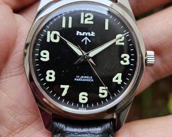 Orologio da polso militare vintage HMT Jawan: numeri luminosi, 17