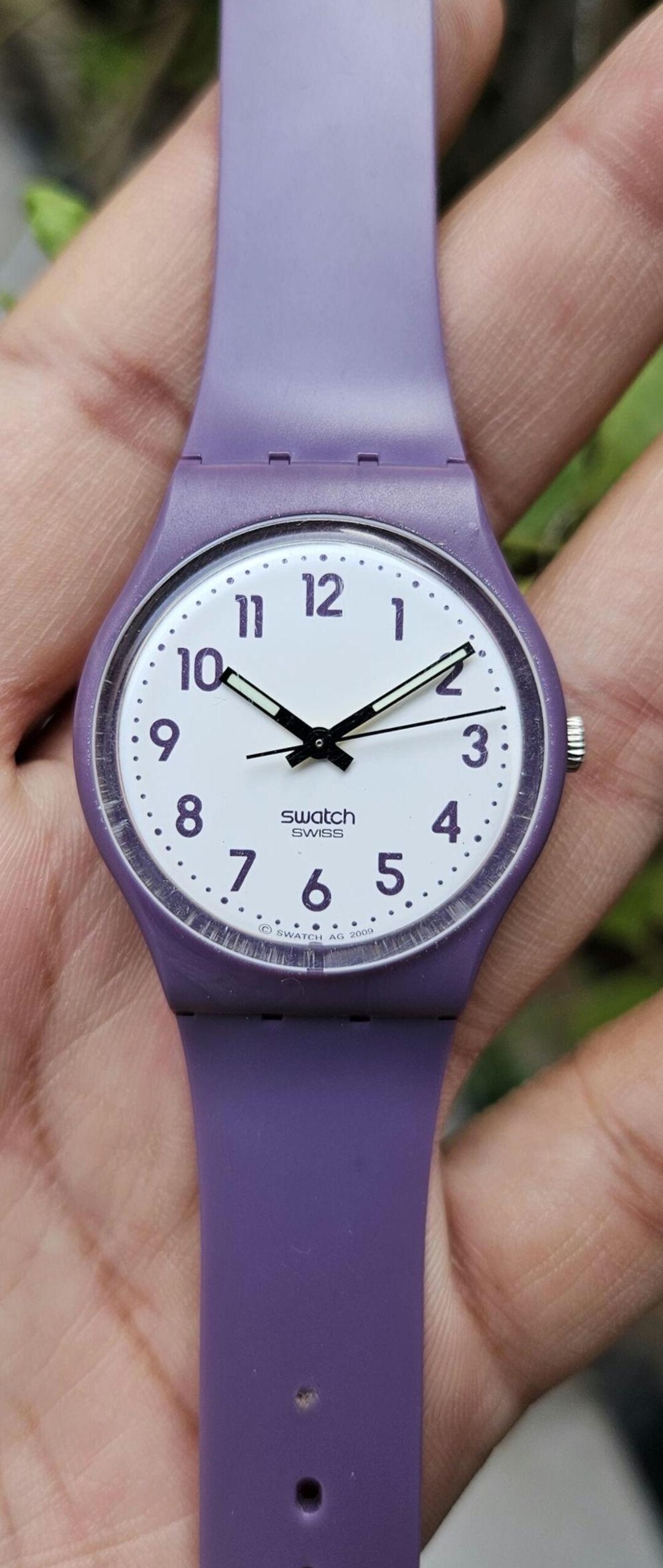 Numeric Watch Vintage Swatch Purple Color Numeric Dial Quartz Waterproof Swiss Made ...