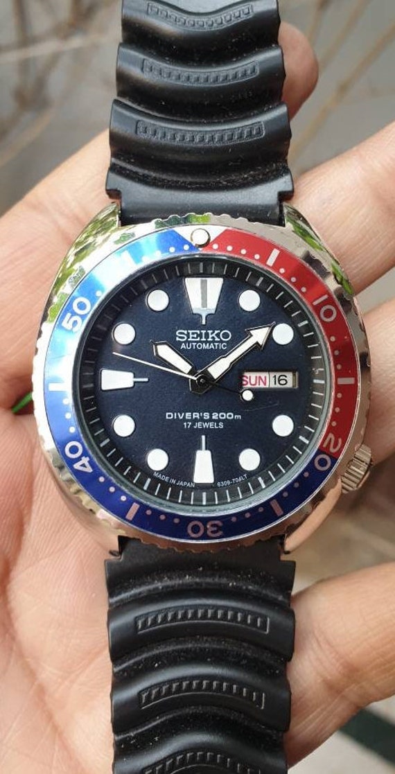 Seiko Turtle Divers Pepsi Automatic 6309 7040 MOD Rotating - Etsy