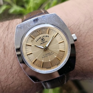 Vintage Favre Leuba 38mm hand winding swiss made 17 jewels Men&#39;s wrist watch