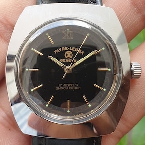 Vintage Favre Leuba hand winding swiss made 17 jewels Men&#39;s wrist watch