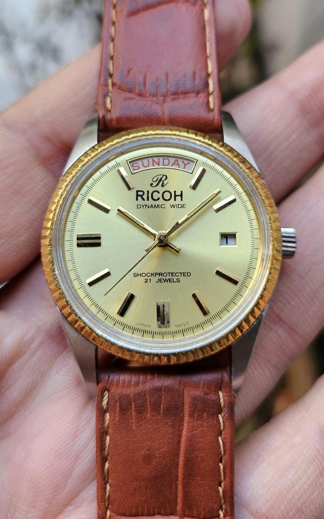 Vintage Ricoh Automatic Watch: Dynamic Wide President, Japan Made