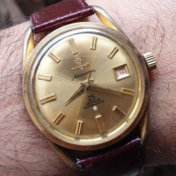Vintage Titoni Airmaster Rotomatic 25 Jewels Swiss Made Men's Wrist Watch