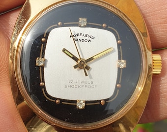 Vintage Favre Leuba Sandow hand winding  cal 101 swiss made 17 jewels wrist watch