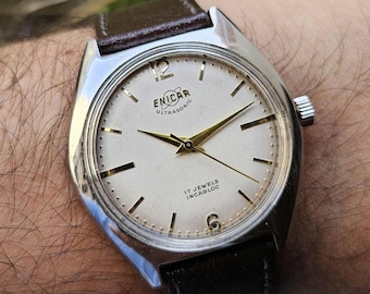 Vintage Enicar Ultrasonic Manual Winding 17 Jewels Swiss Made Wrist watch For Men
