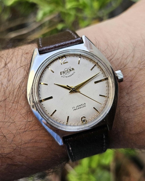 ヴィンテージ ENICAR ULTRASONIC 17 JEWELS 手巻き時計 ENICAR ULTRASONIC 17 JEWELS INCABLOC SWISS WATCH 100/168 P | eBay