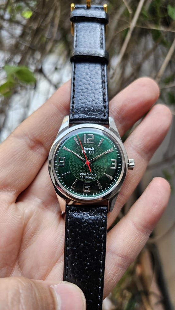 Wrist Hmt Pilot Watch Review Vintage HMT Pilot Green Dial Hand