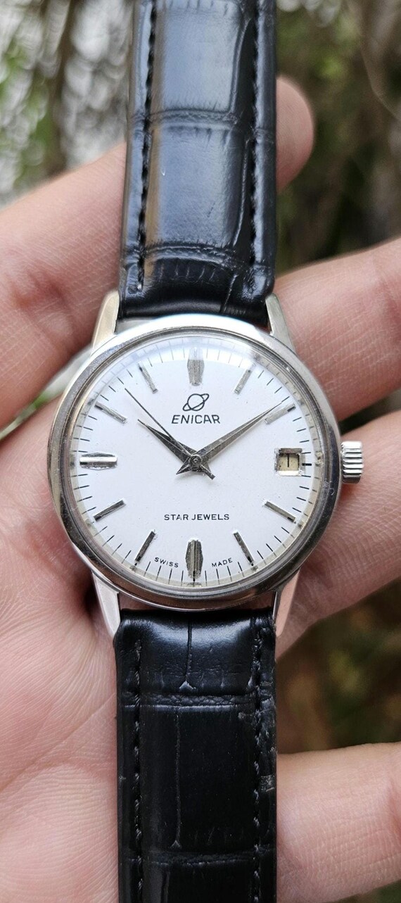 ENICAR STAR JEWELS 自動巻き腕時計 ヴィンテージ エニカー スタージュエルズ ウォッチ：スイス製手巻き