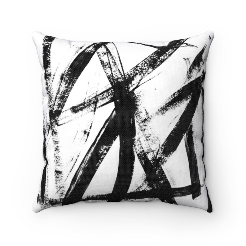 Abstract Black and White Pillow Decorative Pillow Home Etsy