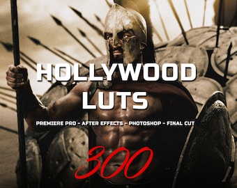 Hollywood LUTS - 300, Luts for video and photo color grading, cinematic luts, cinematic film