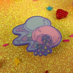 Satelliet wafers UFO emaille pin, OG variant, jaren &#39;90 snoep snoepjes nostalgie schattige kawaii geverfd zacht email met epoxy