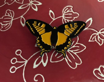 Orange butterfly pin