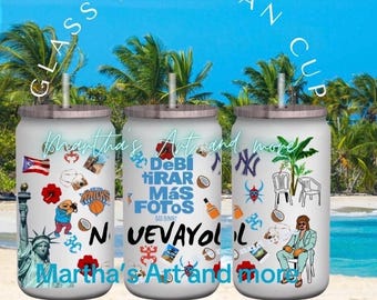 Consejo malo   Debí Tirar Más Fotos 16oz,  DTMF NUEVAYoL frosted glass cup