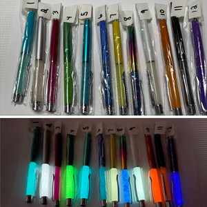 Handmade Flow Pens w/either Glitter, Mica or Glow Powder in them