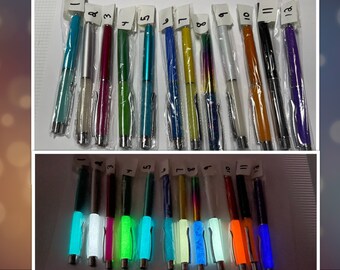 Handmade Flow Pens w/either Glitter, Mica or Glow Powder in them