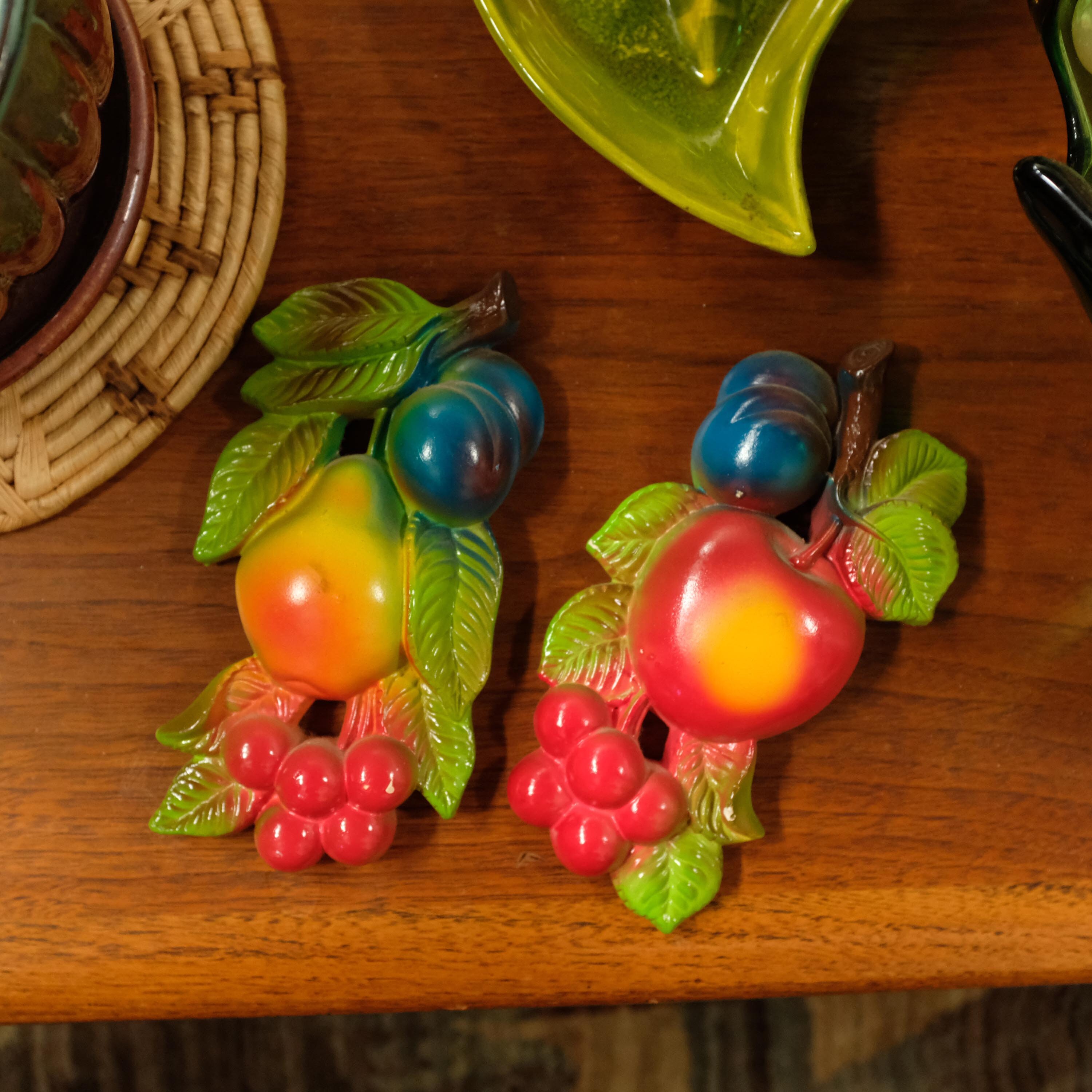 Vintage 1960s Chalkware Fruit Wall Decor Apples Pears Etsy