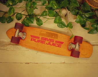 Epic 1970's Sims Pure Juice Skateboard - Lazer Trucks - Tunnel V Wheels - Red Transparent Risers - Dogtown Era - Amazing Condition