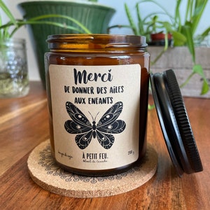 Merci de donner des ailes aux enfants - FRENCH - gift candles for teachers, nanny, daycare workers
