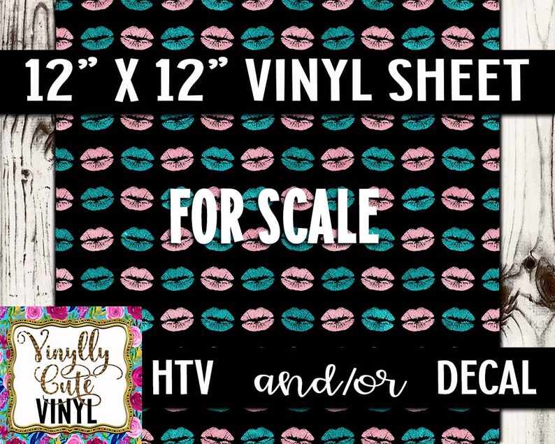 Retro Kisses Vinyl Sheet ~ HTV or DECAL ~ 12 x 12 ~ Single Sheets ~ Siser HTV ~ Adhesive Vinyl ~ Vinyl Roll
