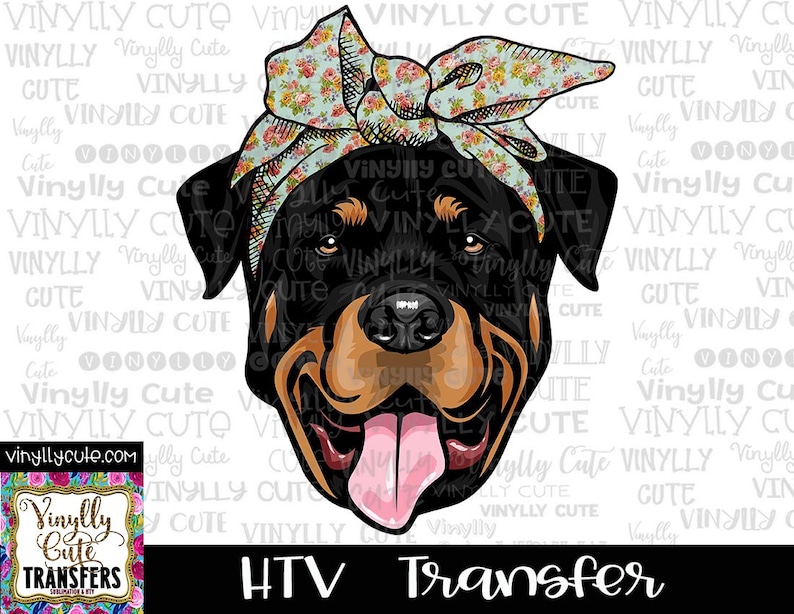 HTV Transfer Rottweiler With County Chic Bandana Siser | Etsy