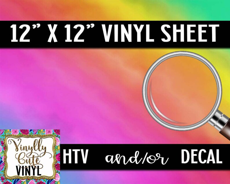 Watercolor Rainbow Vinyl Sheet ~ HTV or DECAL ~ 12 x 12 ~ Single Sheets ~ Siser HTV ~ Vinyl Roll