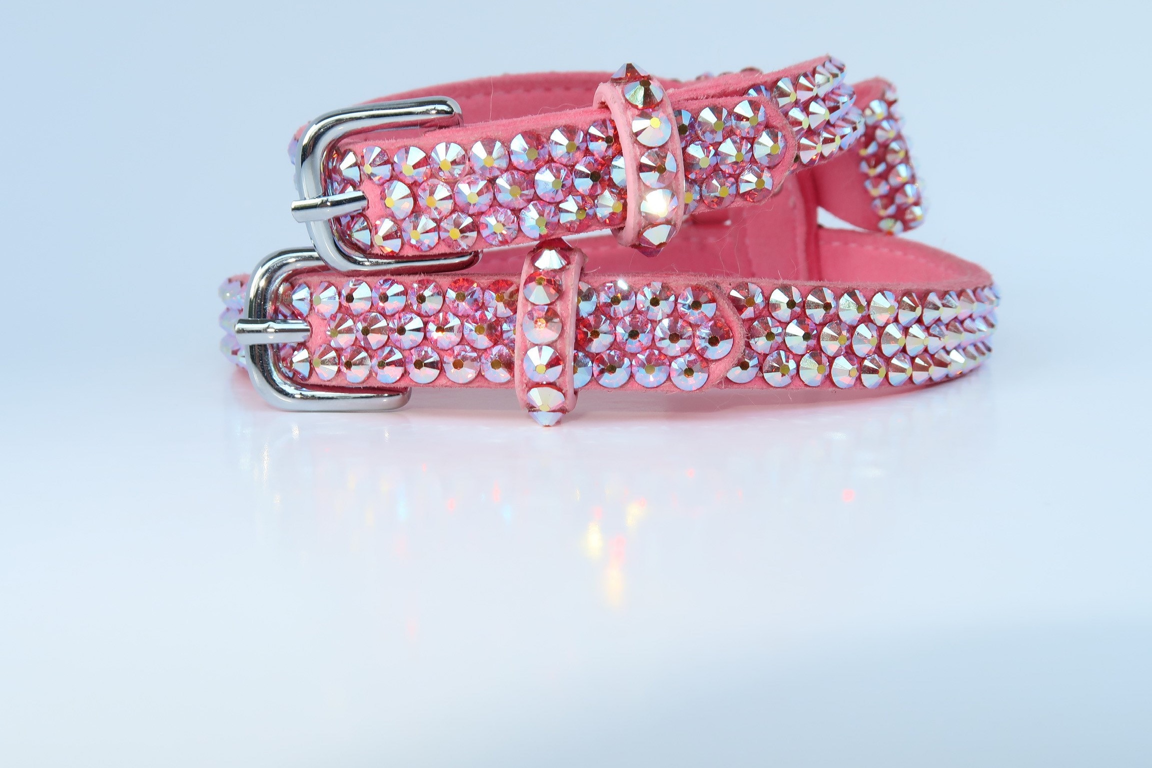 Powder Pink Bling Rhinestone Dog Cat Harness With Skirt, Small Pet Clothes