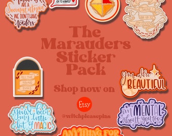 Marauders Era Sticker Pack / All The Young Dudes inspired sticker pack / Wolfstar Merch