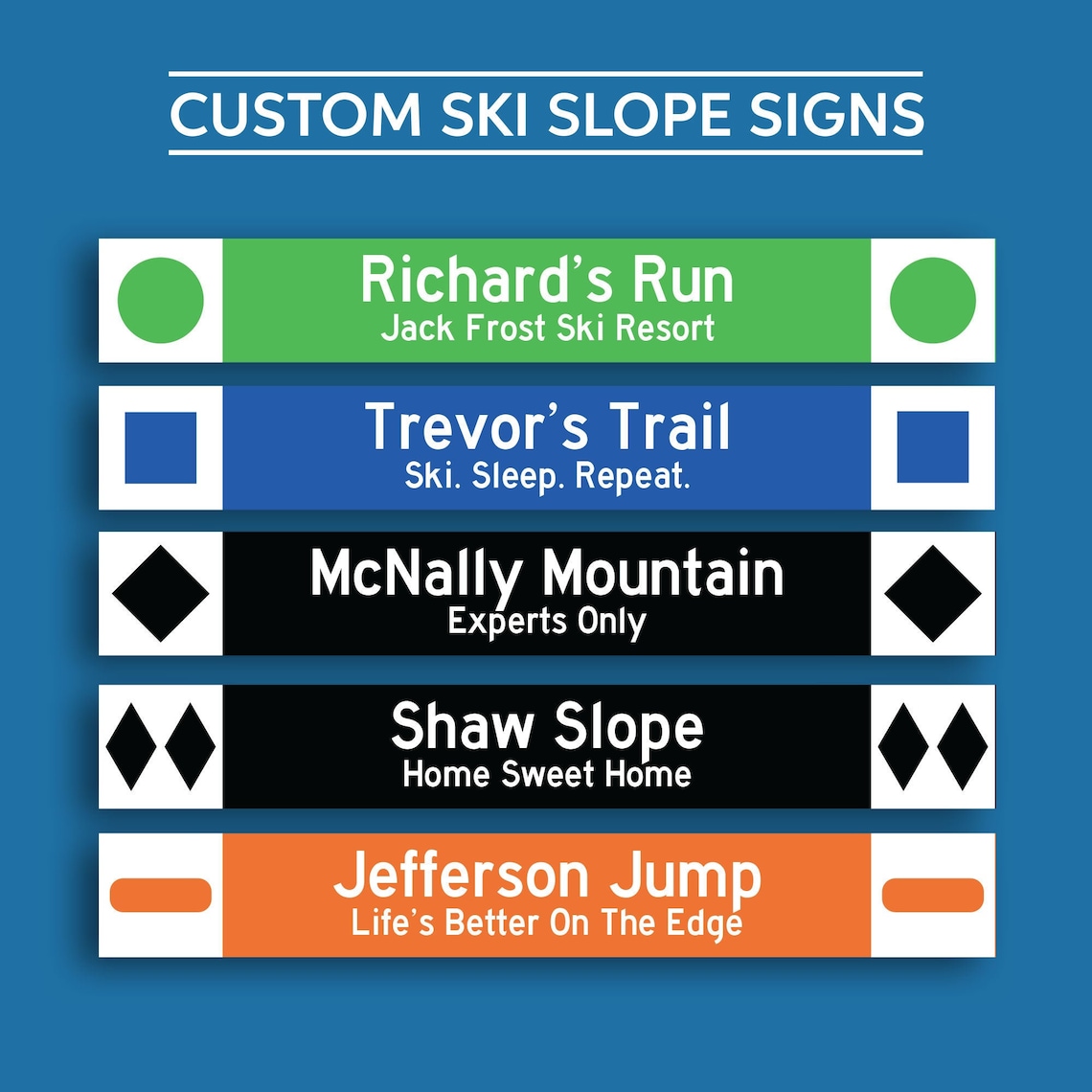 Ski Slope Sign Custom Ski Sign Ski Trail Print Personalized Etsy UK