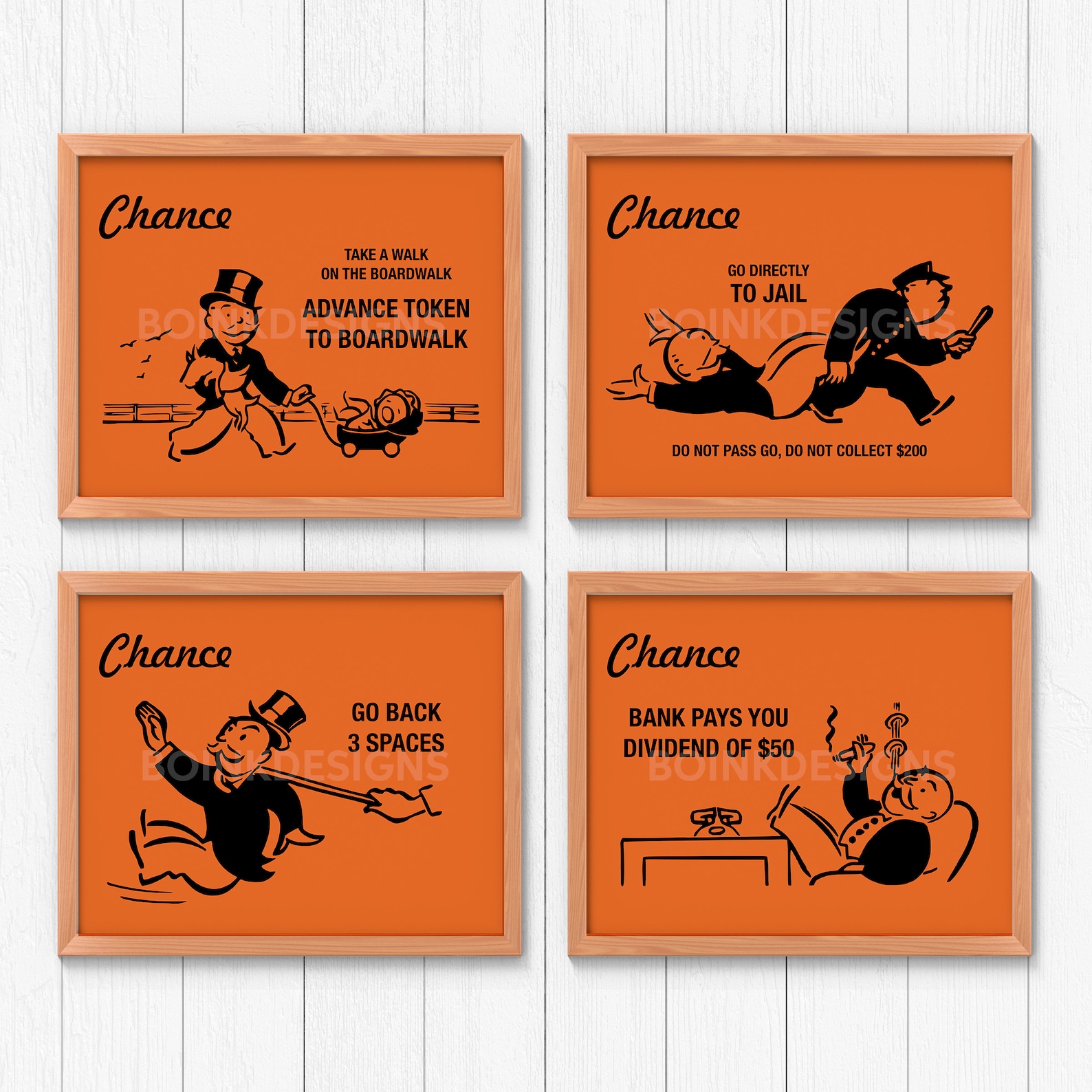 Monopoly Chance & Community Chest Prints, Monopoly Card Posters, Monopoly Kids Wall Art Etsy