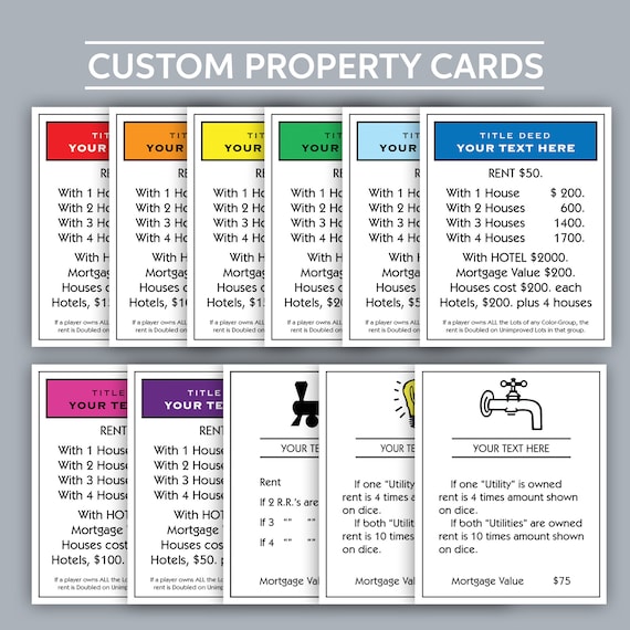 Personalised Monopoly Property Card Print New Home Gift, 46 OFF