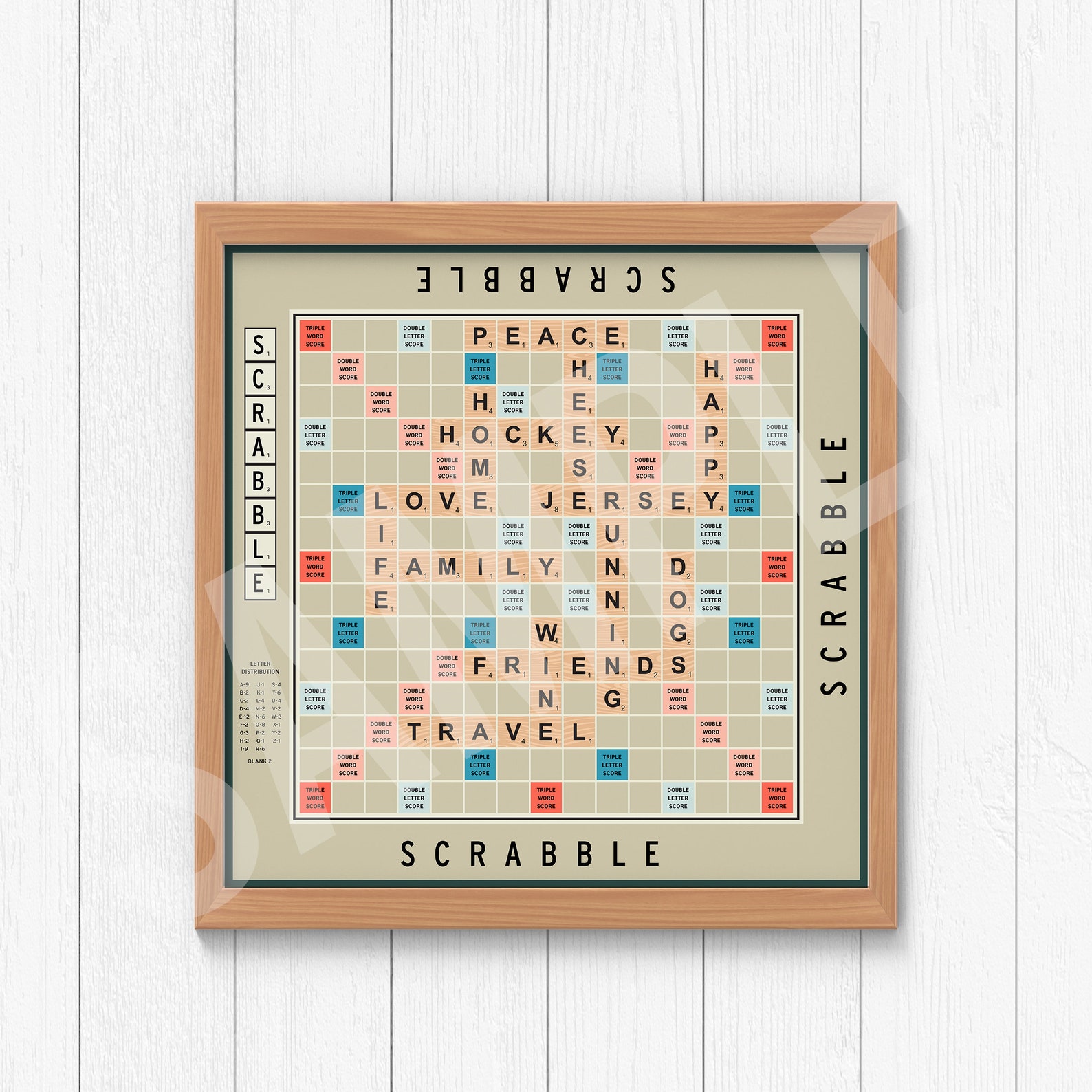 Scrabble Board Wall Art Custom Board Game Poster Etsy