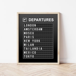 Flight Board Art, Custom Departures Board, Personalized Arrivals Sign, Airport Sign, Airport Print