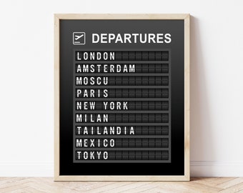 Arte personalizado para tablero de vuelo: Letrero de aeropuerto personalizado (descarga digital)