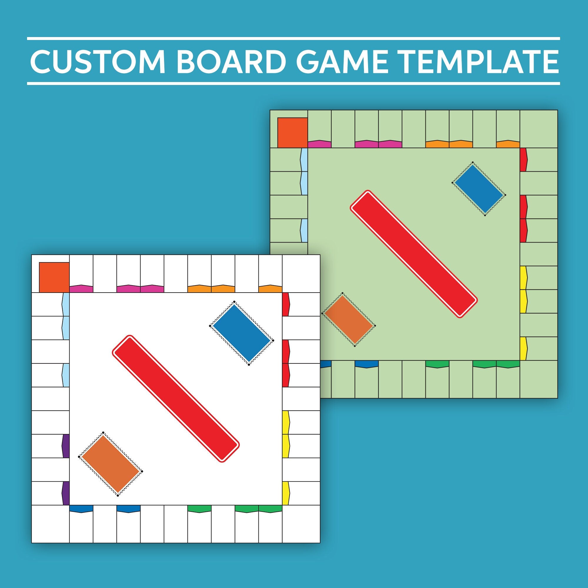 Custom Monopoly Board Template // Personalized Game // Make Your Own Custom Monopoly Board Template // Personalized Game // Make Your Own