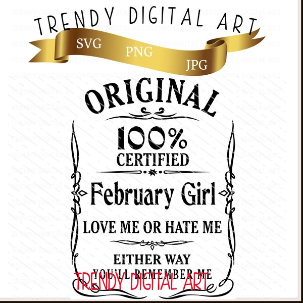 February Birthday Girl - High Resolution 300dpi SVG-PNG-JPG - Digital-Vector Cut File