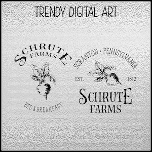 Schrute Farms Scranton Pennsylvania - High Resolution 300dpi SVG-PNG-DXF-Silhouette Designer - Digital-Vector Cut File