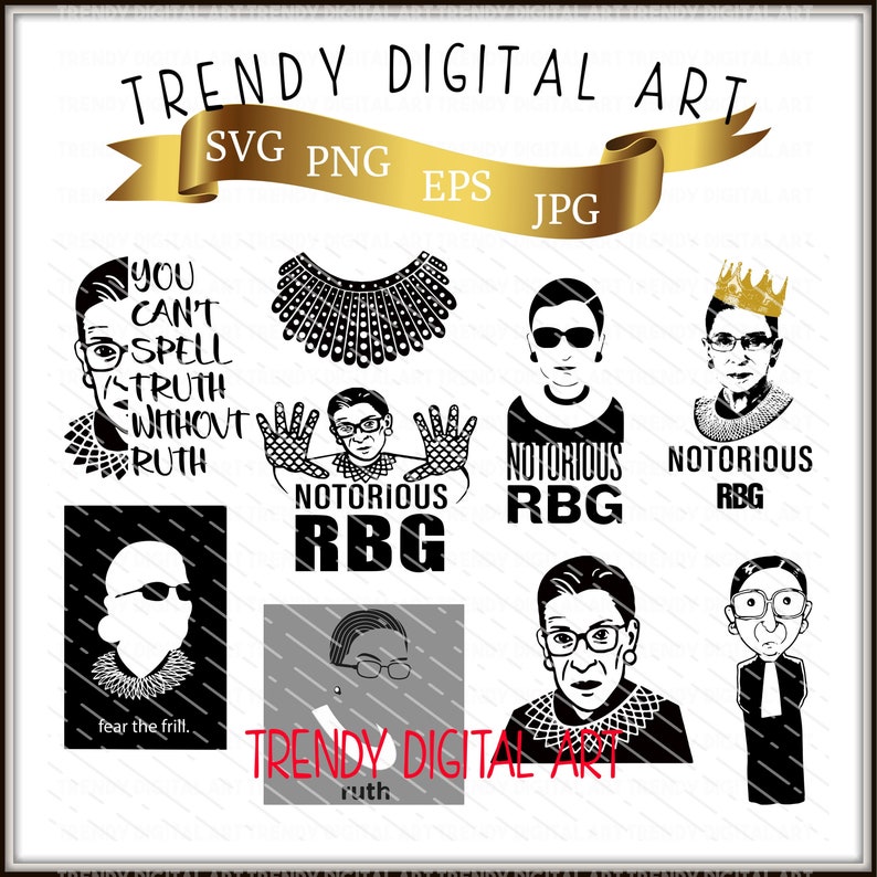 Download Notorious RBG Bundle High Resolution 300dpi SVG-PNG | Etsy