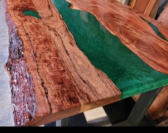 Epoxy Resin Dining Kitchen Table Acacia Wood