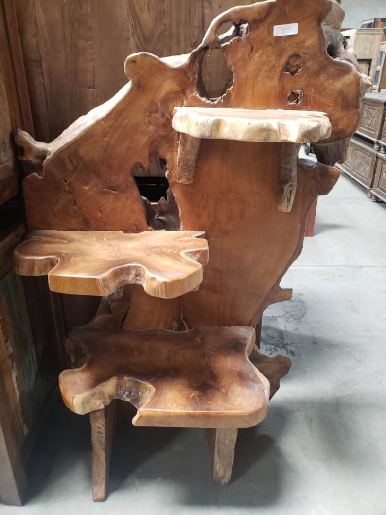 Teak root shelf plant stand Etsy