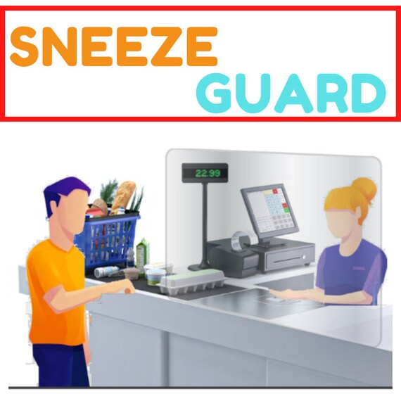 Sneeze Guard Clear Plastic Table Desk Checkout Counter Shield Screen Barrier UK