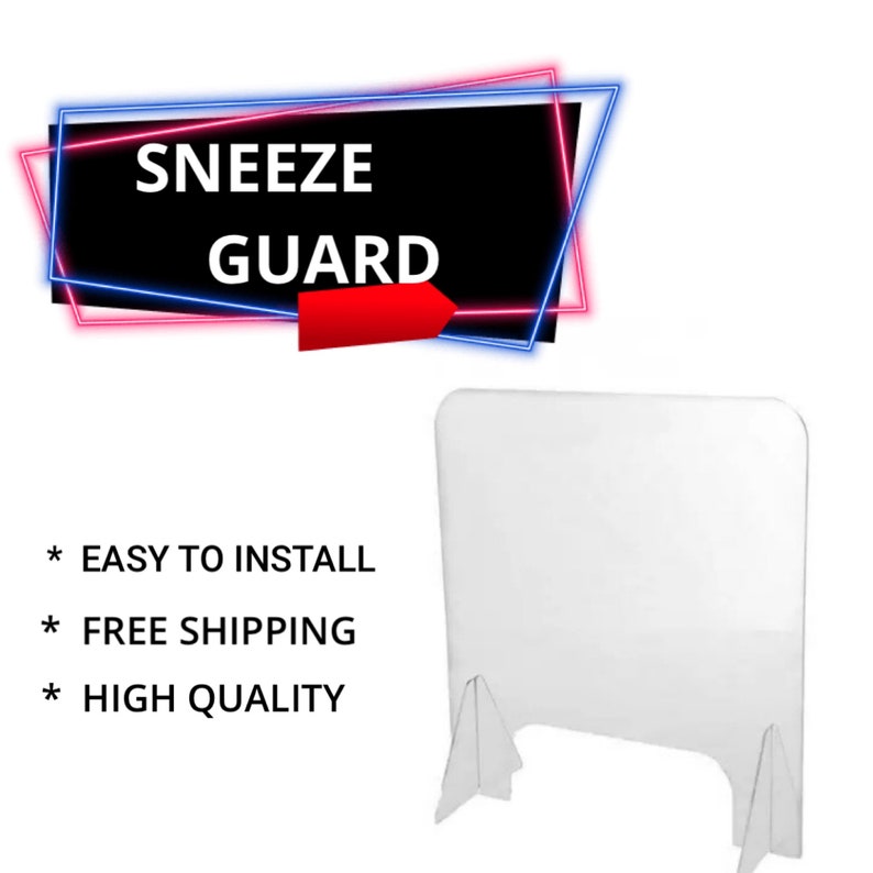 SNEEZE GUARD Plastic protection Barrier shield Table Desk Etsy