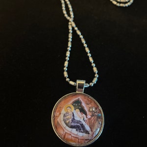 Christmas -Nativity Necklace / Orthodox Icon/ Icon Pendant/Holiday Jewelry