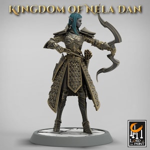 Female Elf Archer - Kingdom of Nela Dan - High Detail Miniature - Resin 3D Printed Miniature-Dungeons and Dragons - D&D - Lord of the Print