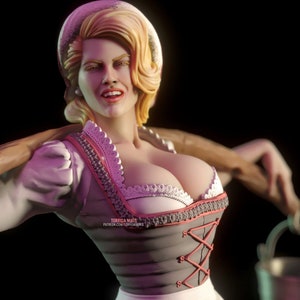 Anna het melkmeisje - meerdelige harsset met veel details - Femme Fatale - Fantasy - 3D-geprint harsfiguur - door Torrida Minis