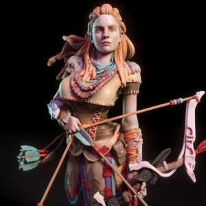 Aloy - Arquera - Kit de resina multicomponente de alto detalle - Mujer fatal - Fantasía - Figura impresa en 3D de resina - Torrida Minis