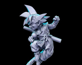 Kid Goku - Anime - 3D printed resin miniature for tabletop games Dungeons and Dragons - By RN Estudio