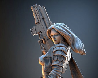 Claudia-Apocalyptic Attraction-High Detail Multi Part Resin Kit-Femme Fatale Fantasy-Resin 3D Printed Figure by Ritual Design