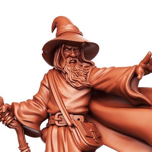 Amlund Maegon the Mage Wizard - Against the Shadows - 3D printed resin miniature for tabletop games DnD, Dungeons and Dragons, by RN Estudio