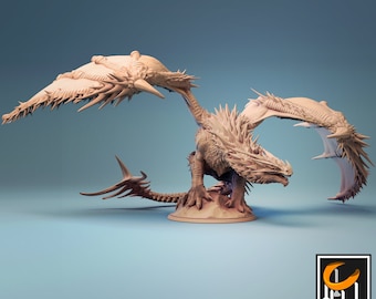 Erwachsener roter Drache - hochdetaillierte mehrteilige Miniatur - Harz 3D gedruckt - Dungeons and Dragons - D & D - von Lord of the Print